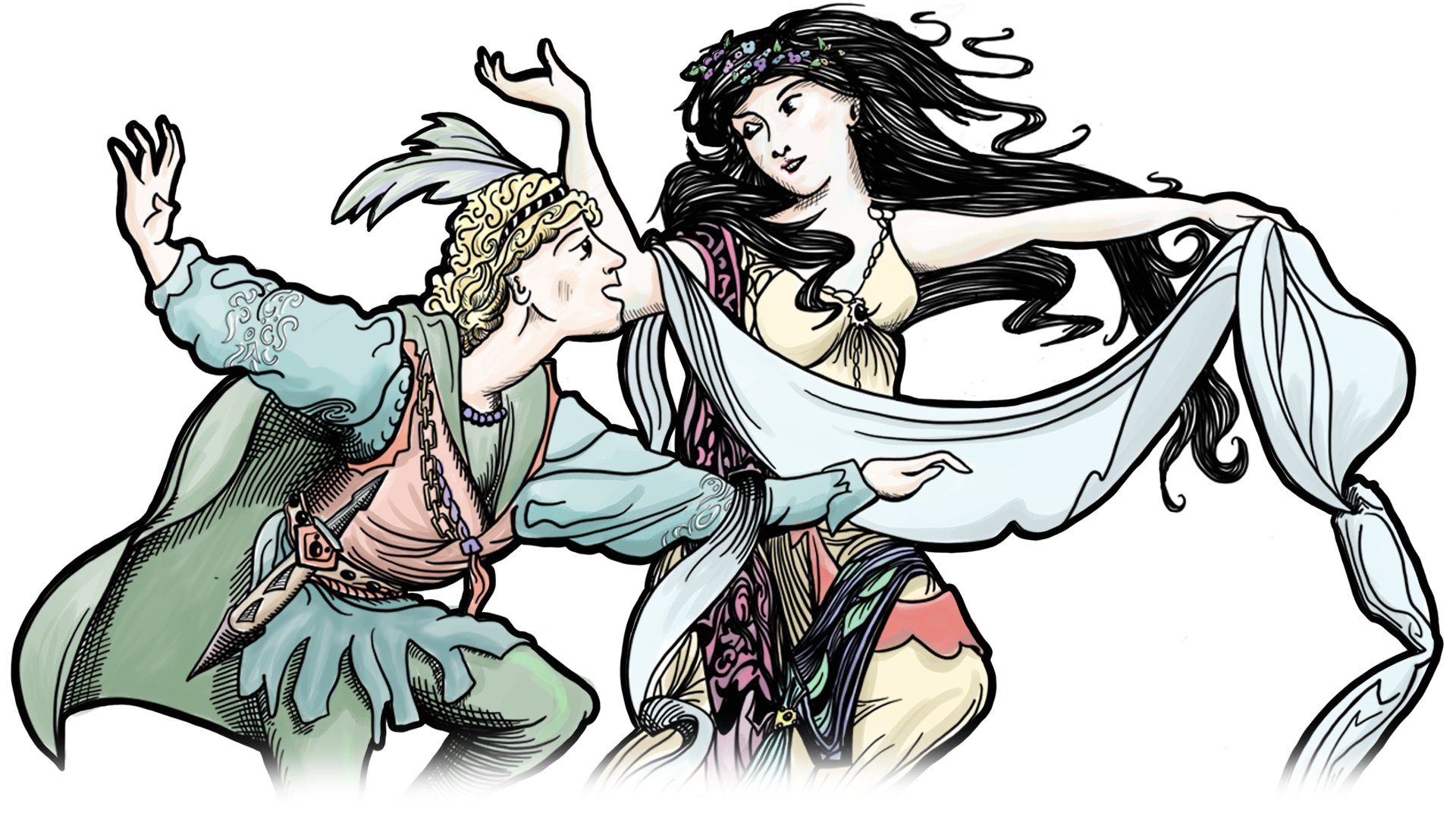 The Prince and The Ice Maiden dancing on the cover of King of the Woods